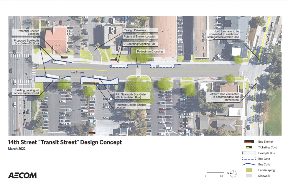 14th Street Transit Street Design Concept. 