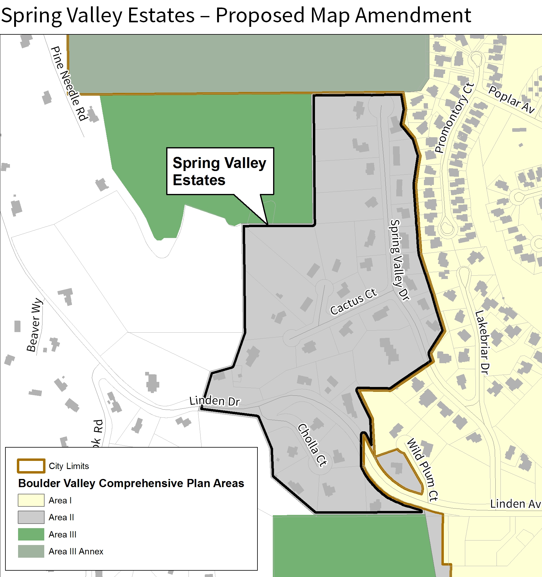 Proposed Planning Area Designation:  Area II