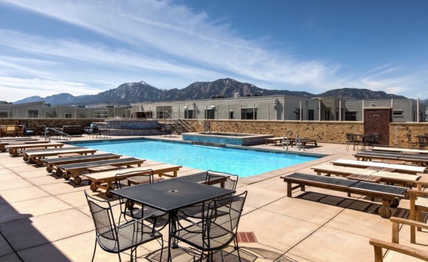 3601 Arapahoe 105 - Building Amenity - Rooftop Pool with Mountain View