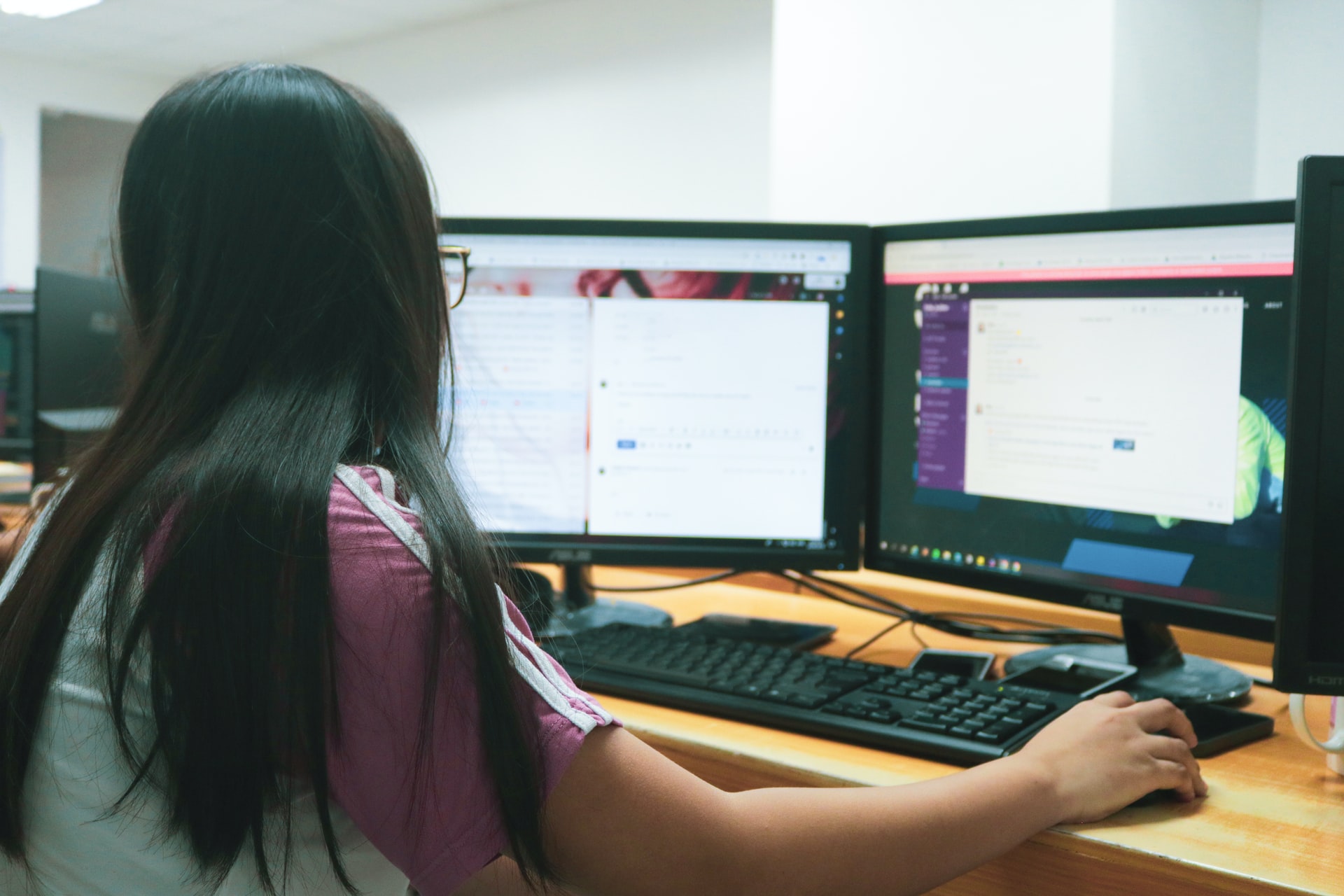 Woman at computer