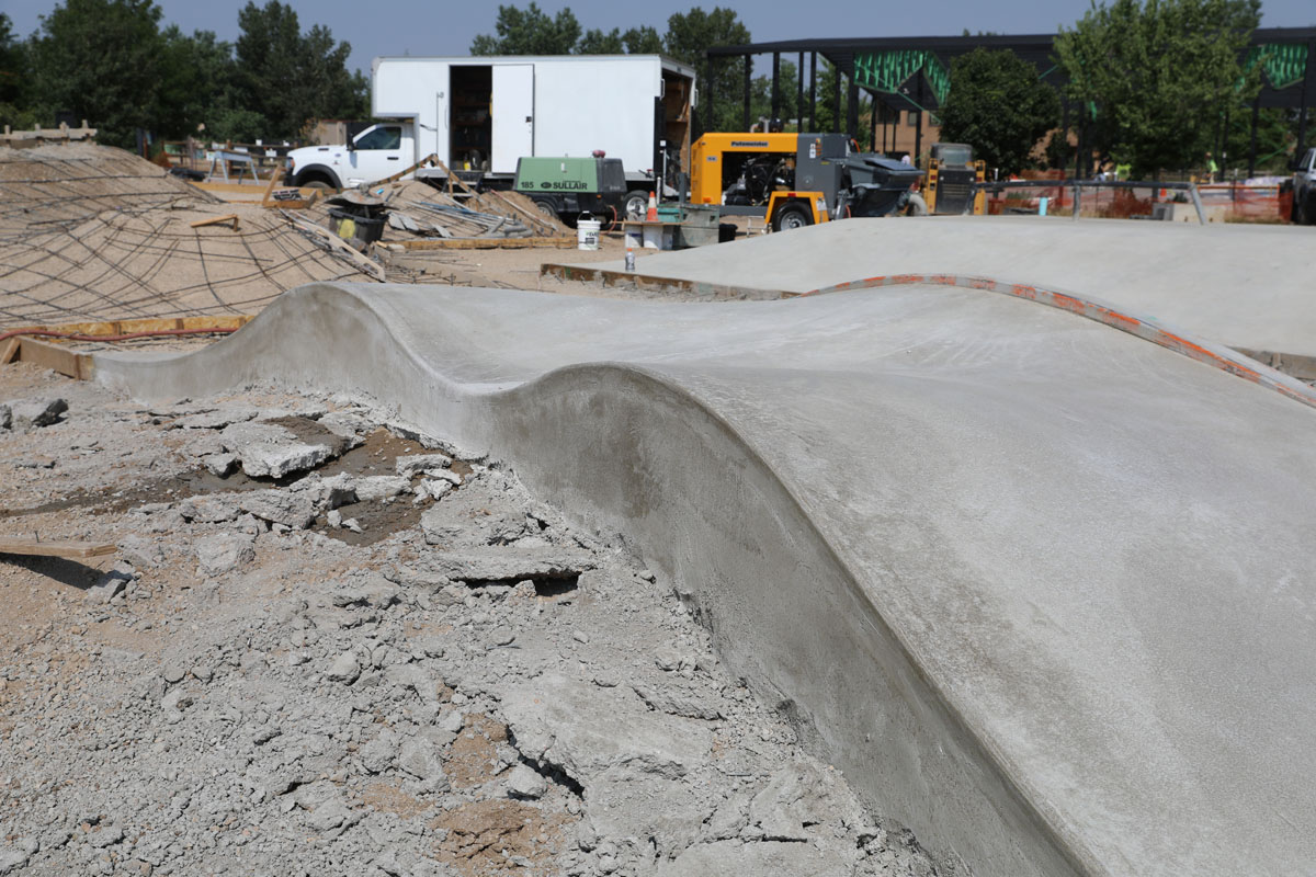 Valmont skate park construction