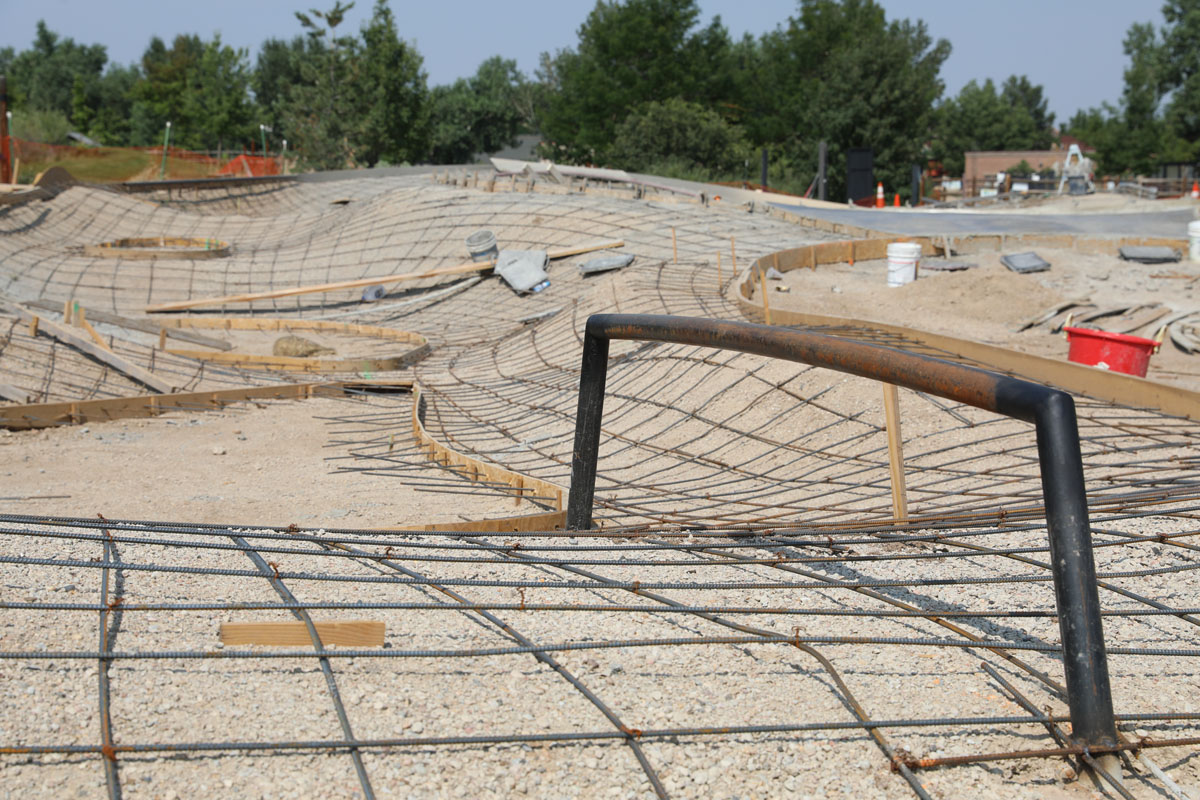 Valmont skate park construction