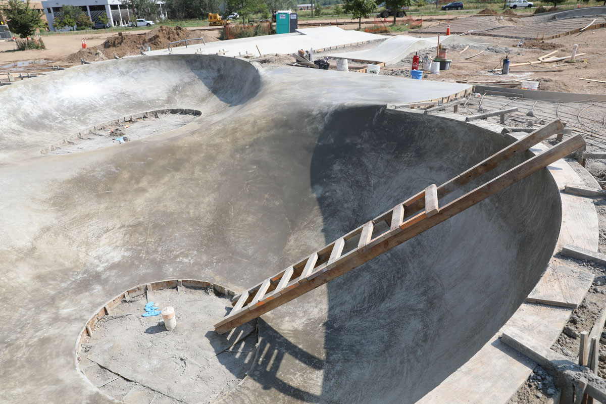 Valmont skate park construction