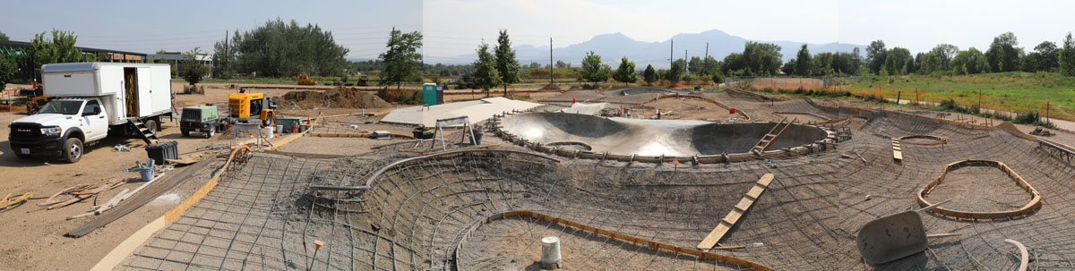 Valmont skate park construction