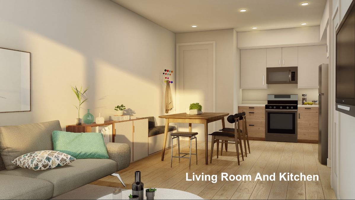 Velo Condos Airport Rd - Living Room and Kitchen