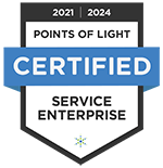 Sello de certificación empresarial Points of Light Service