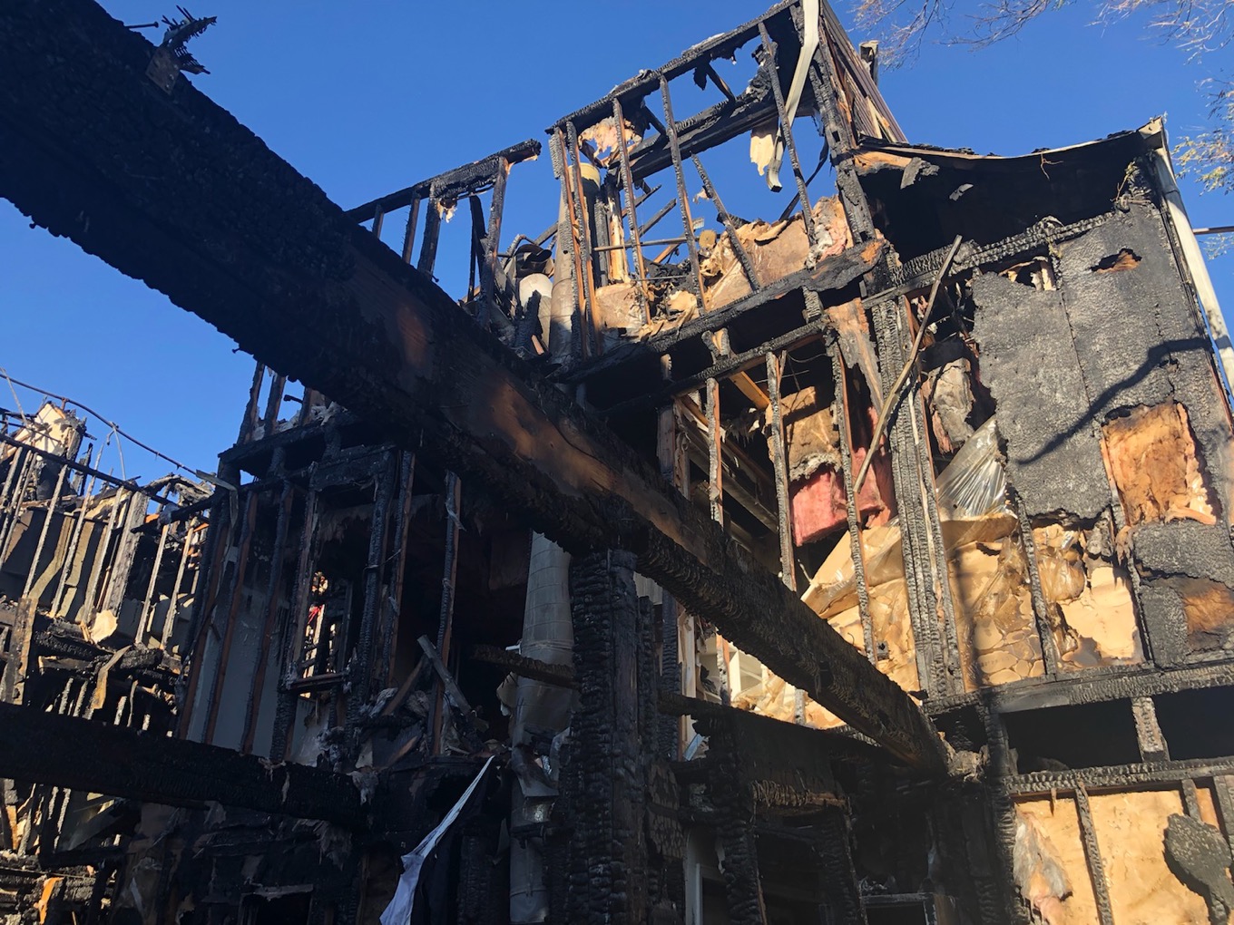 Damage from apartment fire