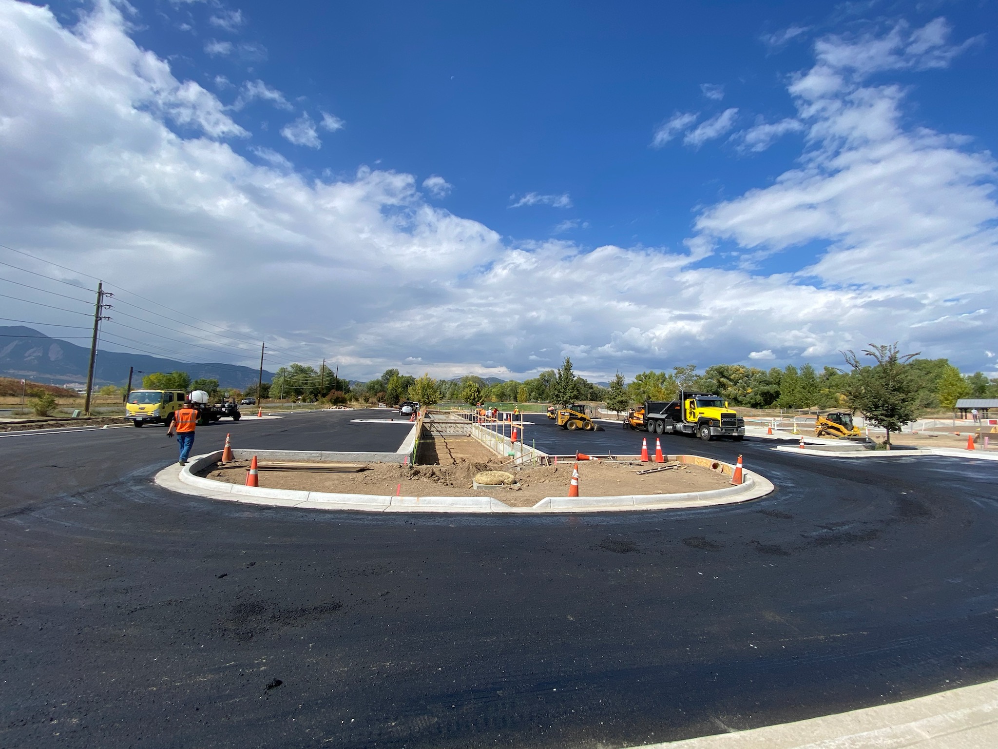 Paving the parking lot at Valmont City Park