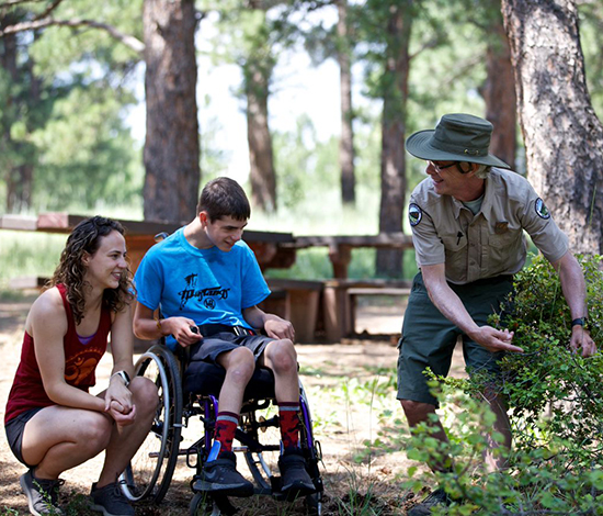 Wheelchair user on nature program