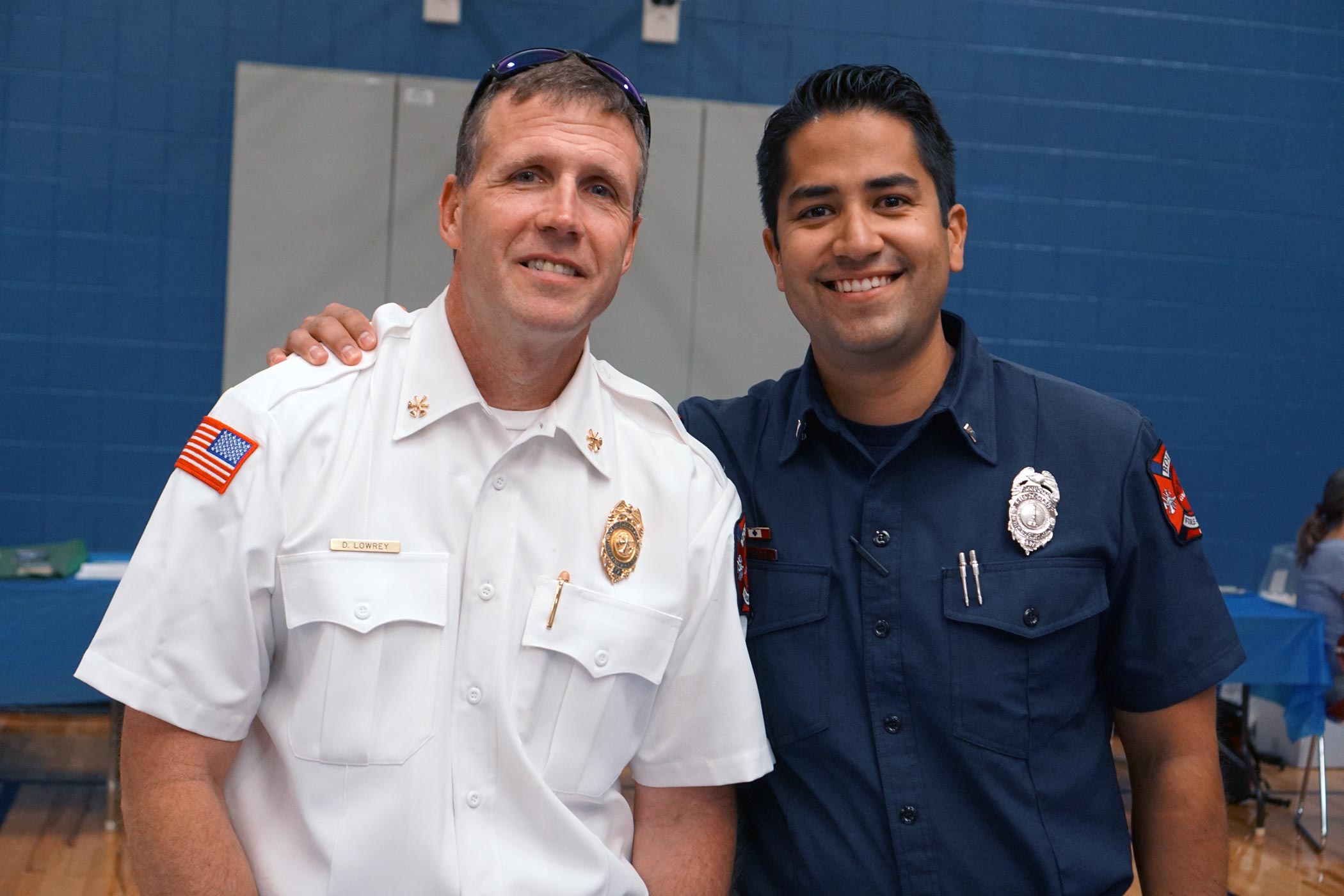 Boulder firefighters posing for a photo