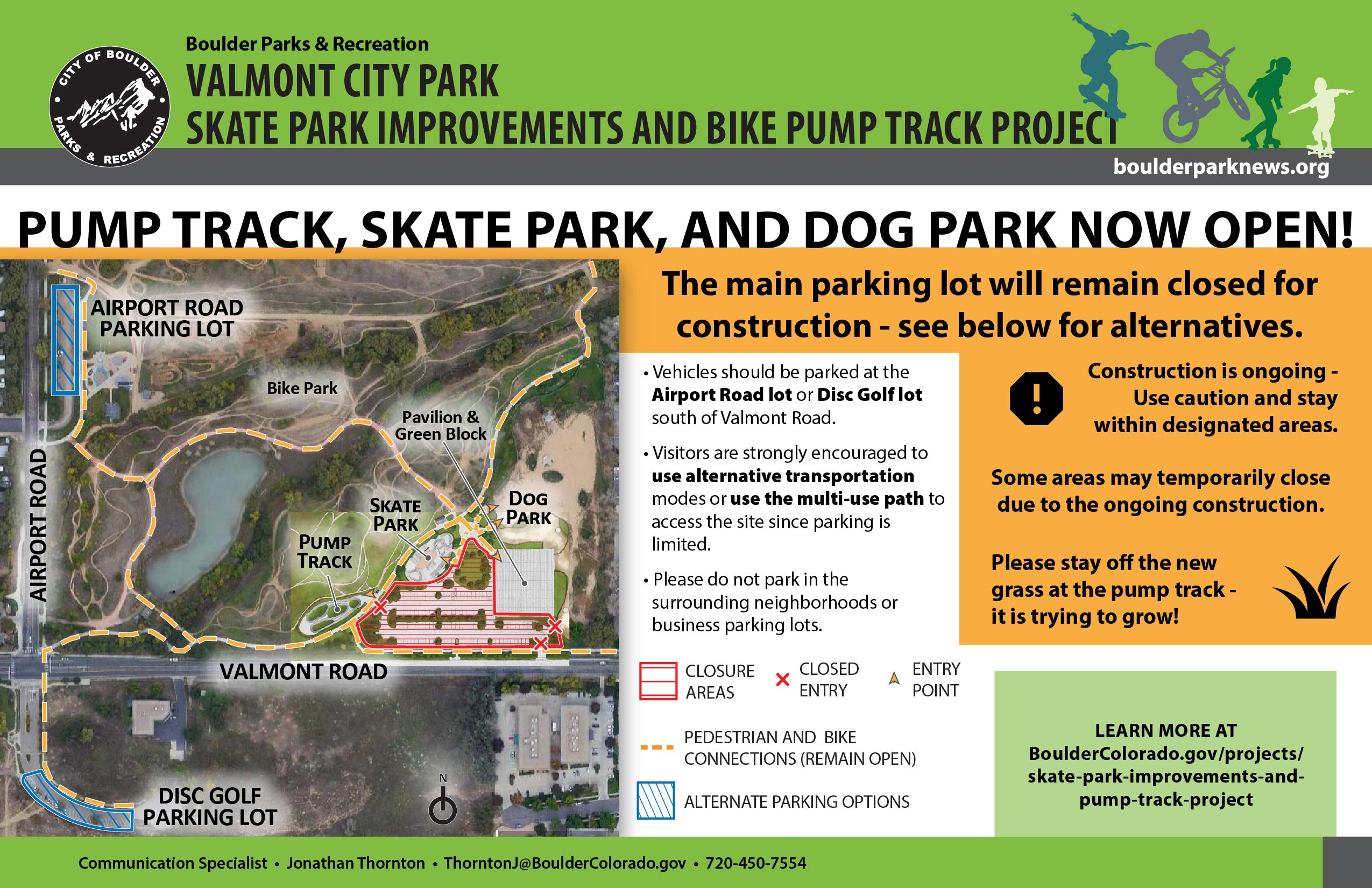 Valmont City Park soft opening map