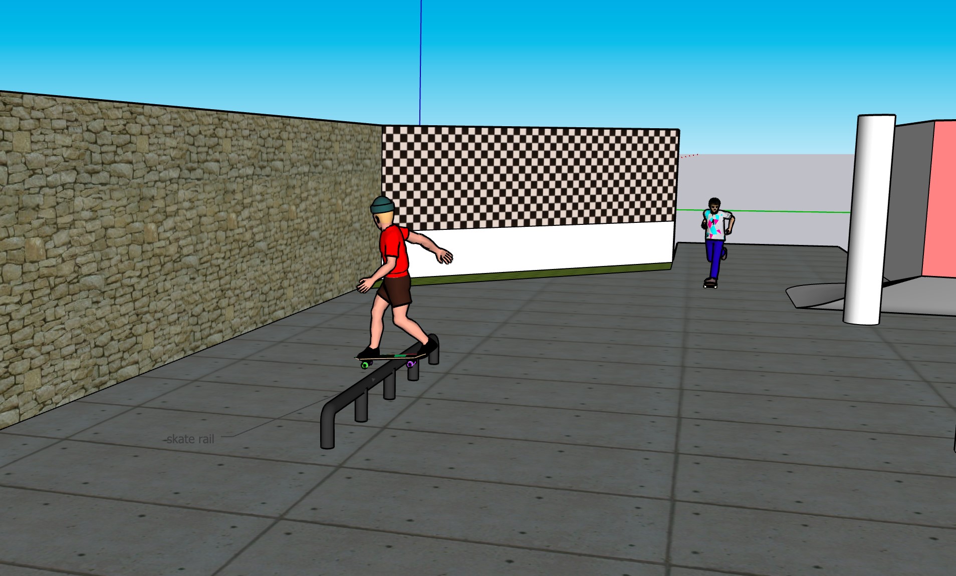 Library underpass skate spot - rendering