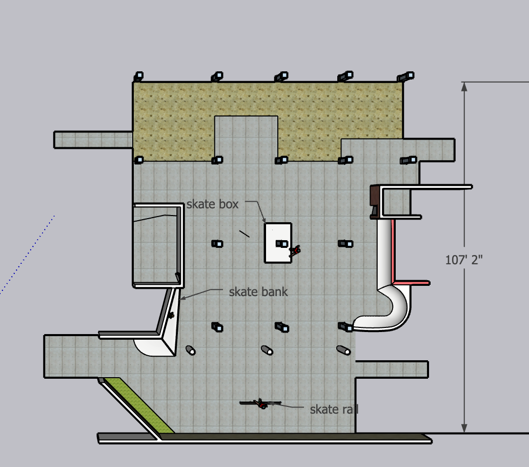 Library underpass skate spot - rendering
