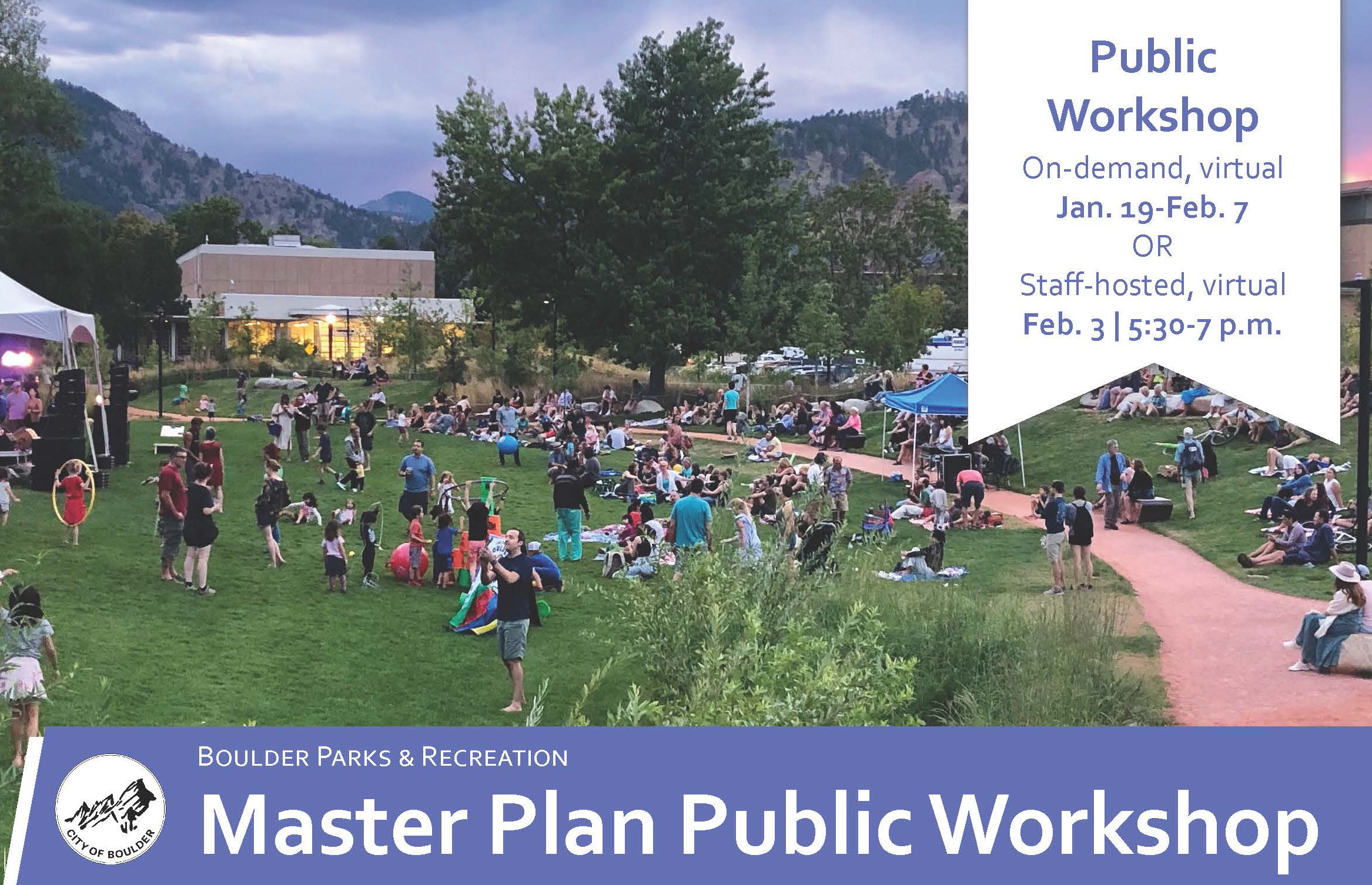 Boulder Parks and Recreation Master Plan Update virtual public workshops