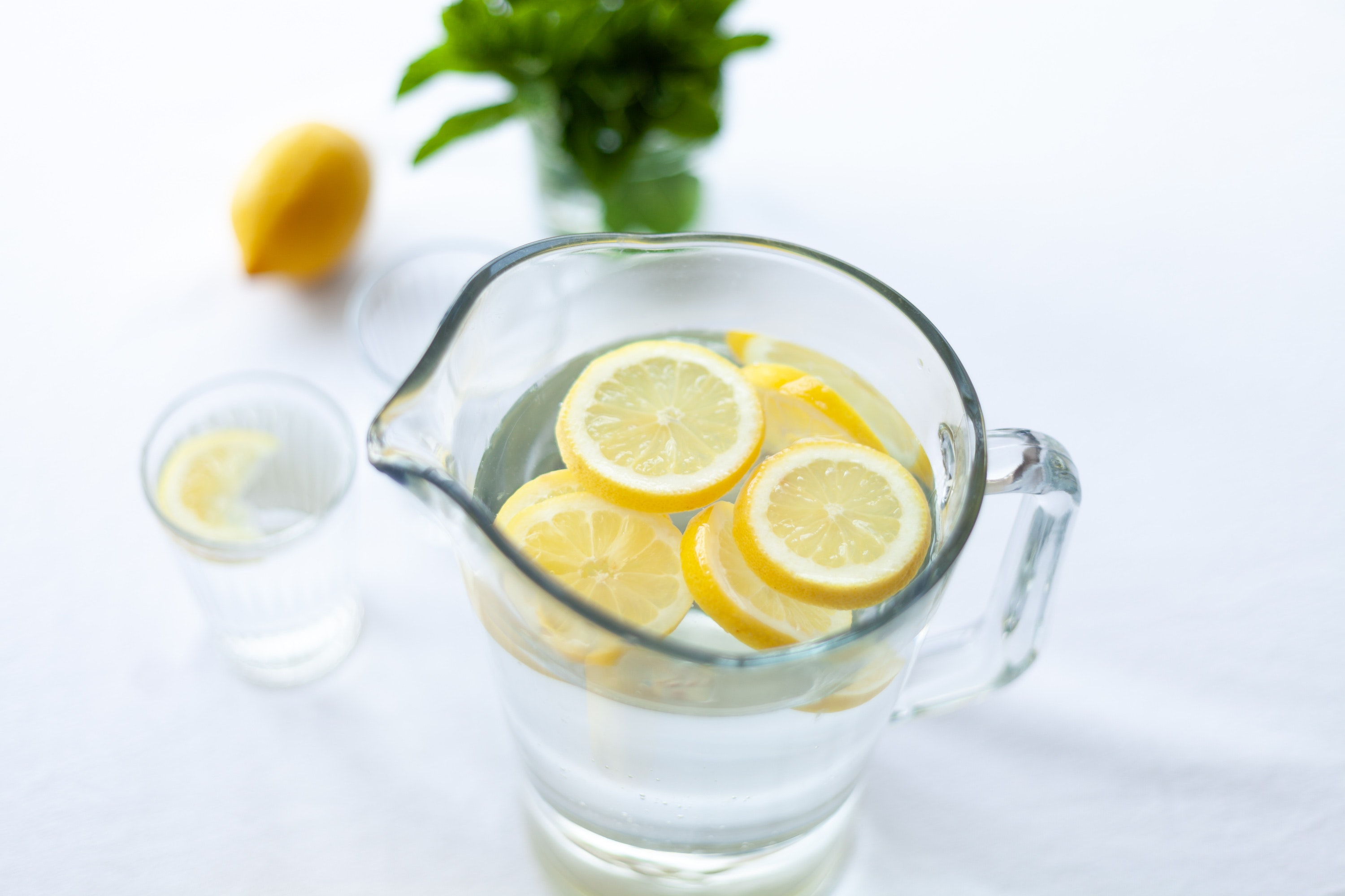 Pitcher of water with lemon