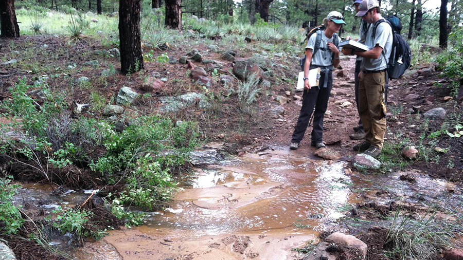 OSMP employees evaluate flood damage in 2013
