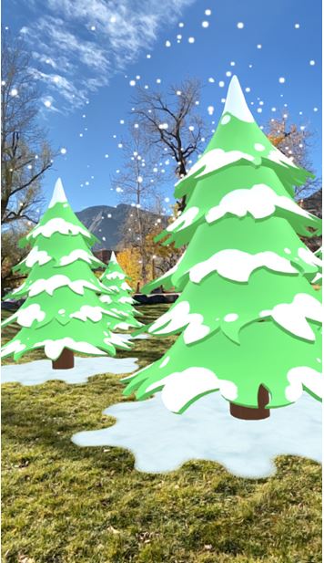 Trees with snow - augmented reality