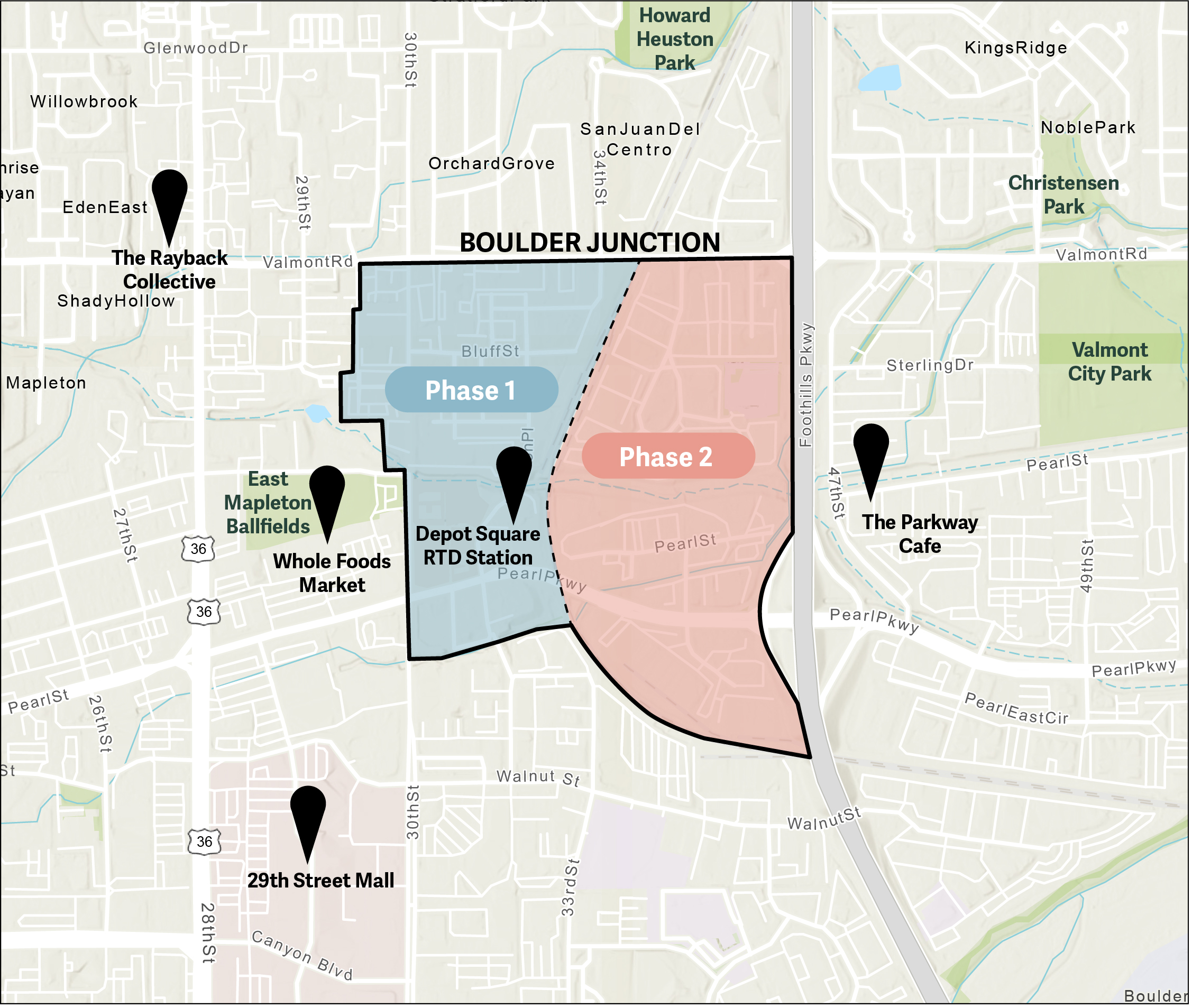 Boulder Junction Phases 1 and 2 Map