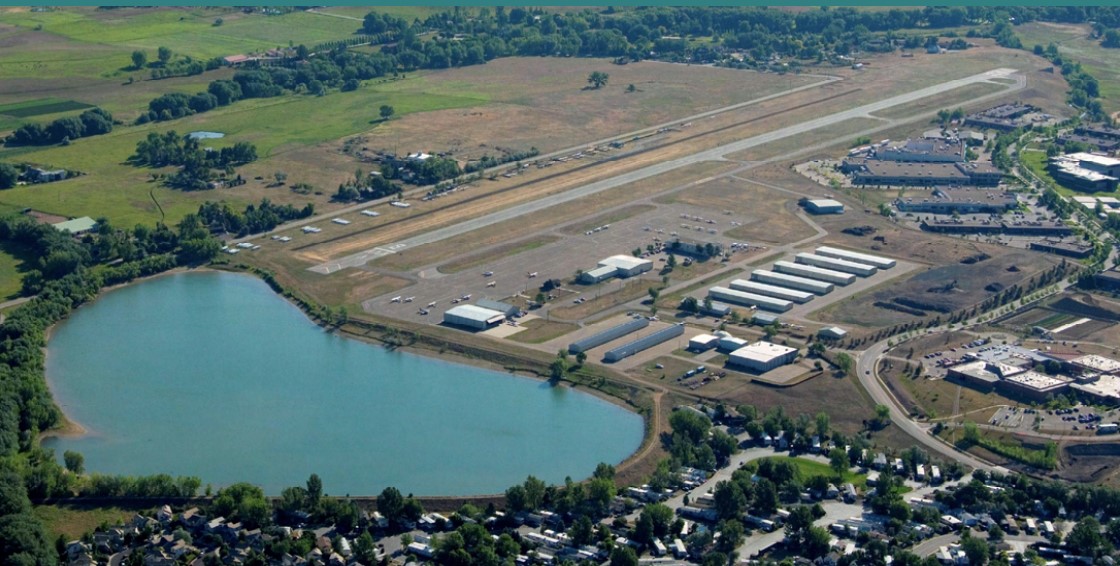 Aerial view of Boulder Municipal Airport, May 2006