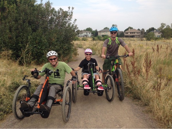 Handcyclists on Trail