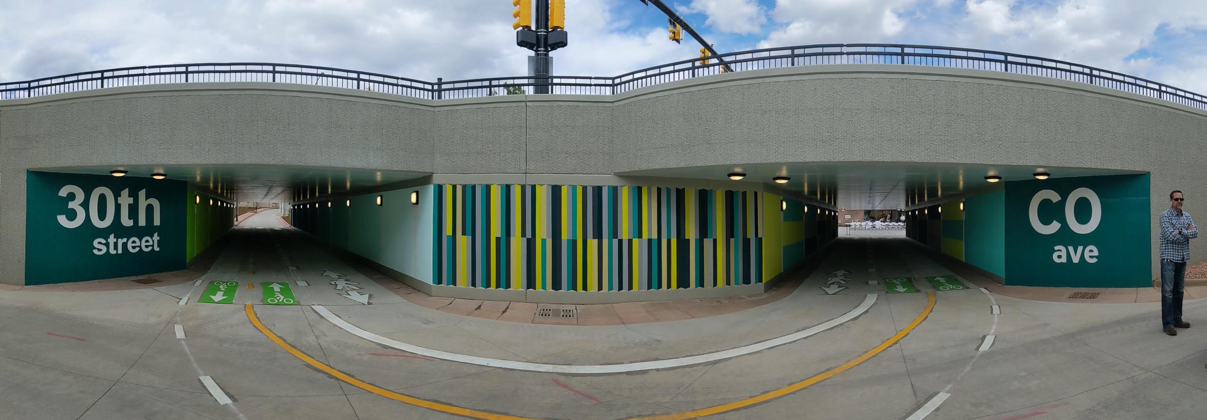 underpass at 30th Street and Colorado Avenue with art