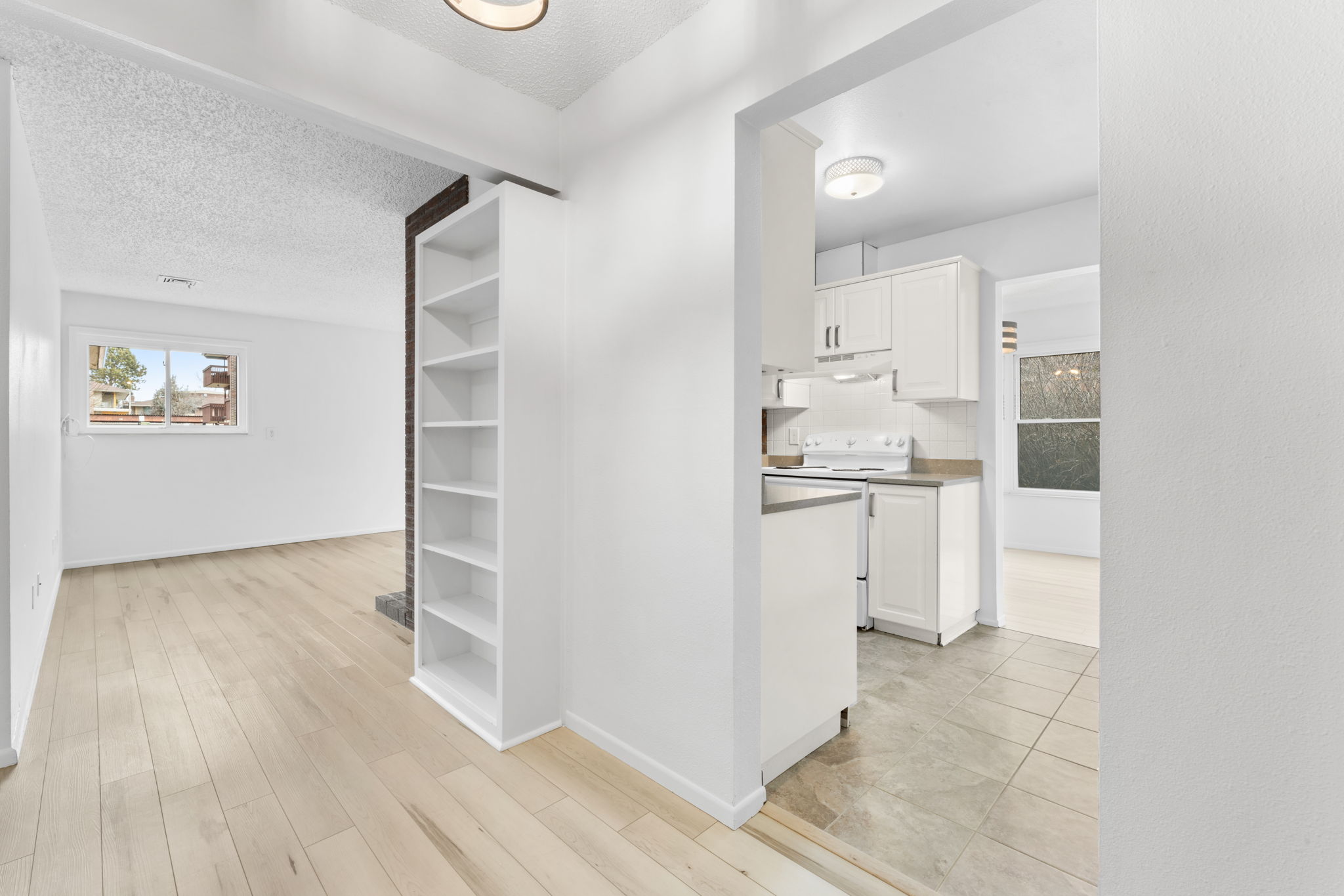 entrance hallway with built in shelving