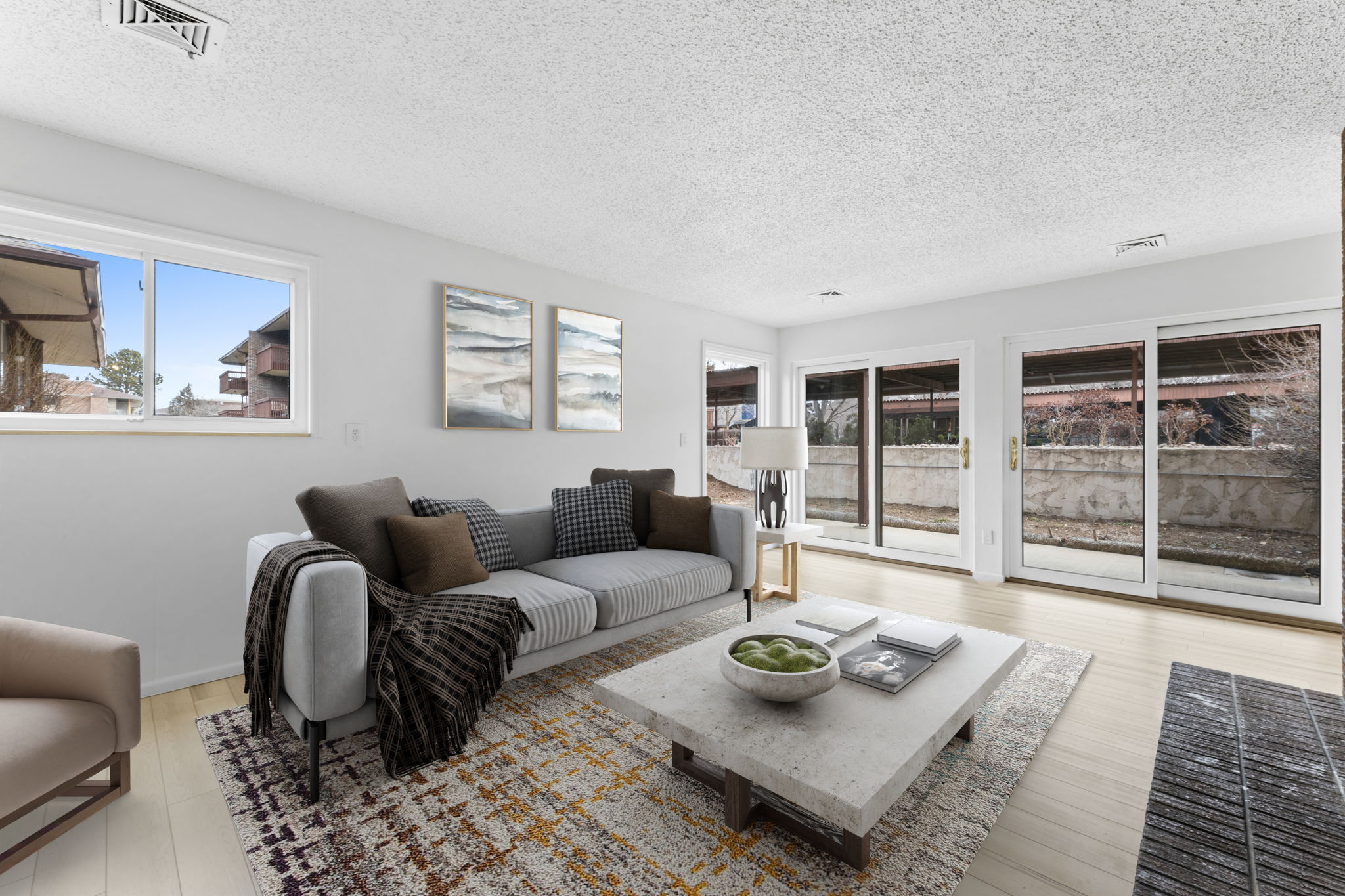 living room view 2 with virtual staging