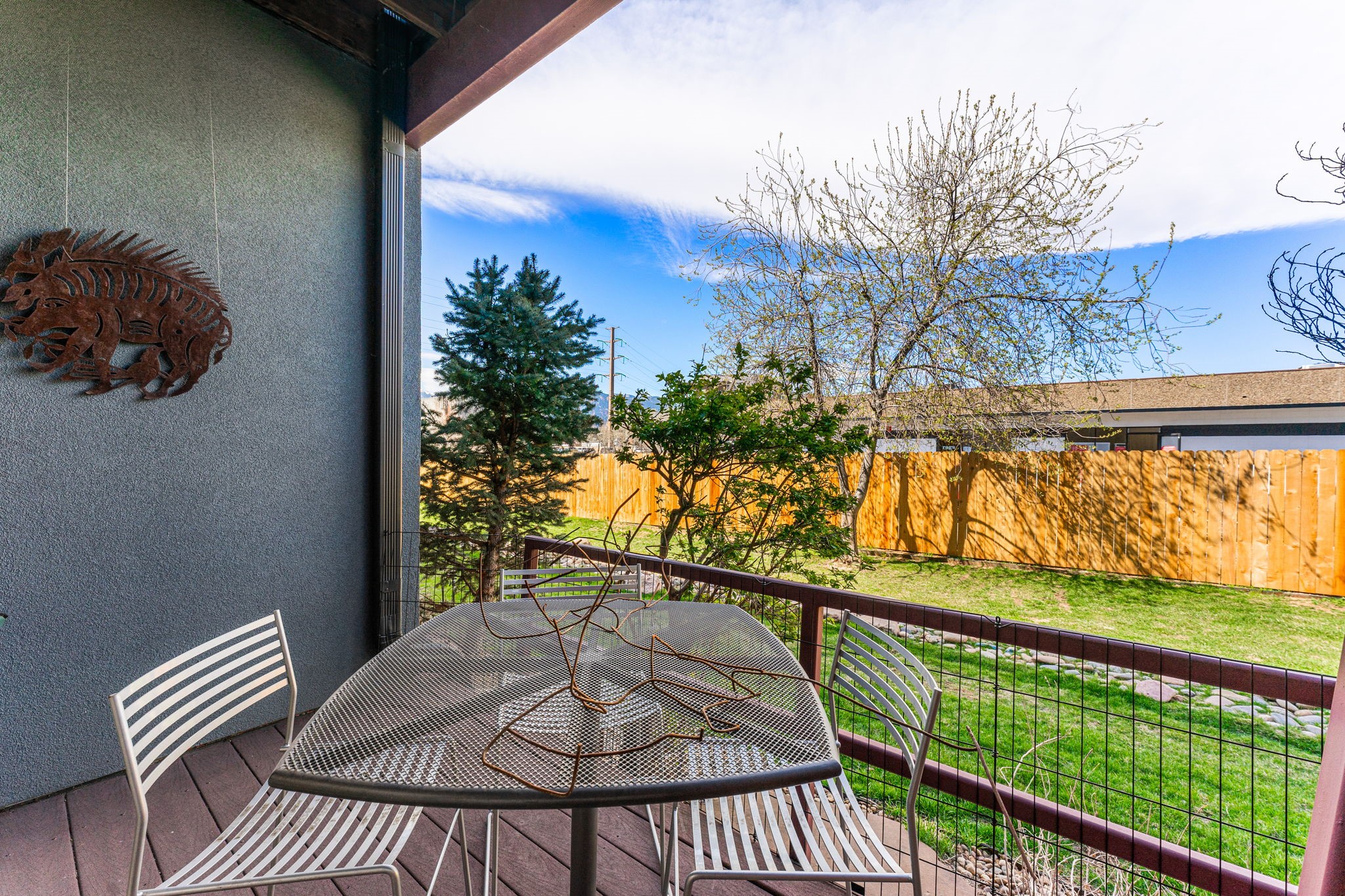 Looking out from patio view of mountains 