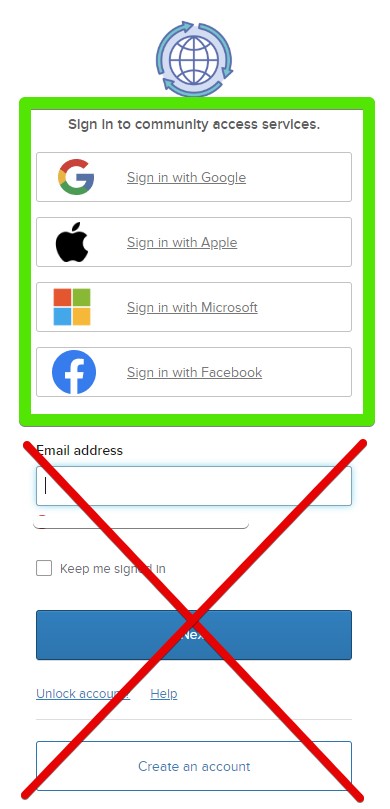 Select the social option of your choice and use the same email associated with your CSS account