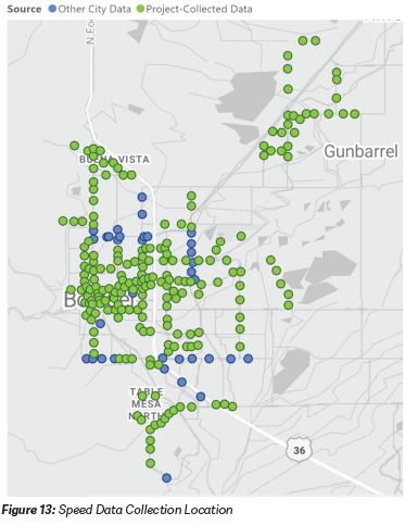 Figure 13 map of Speed Data Collection Location. Long description under header Text Alternatives.