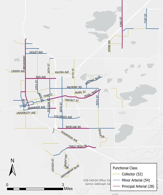 Figure 1 map of Functional Classification of City-Owned Streets. Long description under header Text Alternatives.