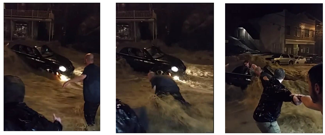 shallow flooding, when moving at high velocities, can sweep people off their feet and wash cars downstream