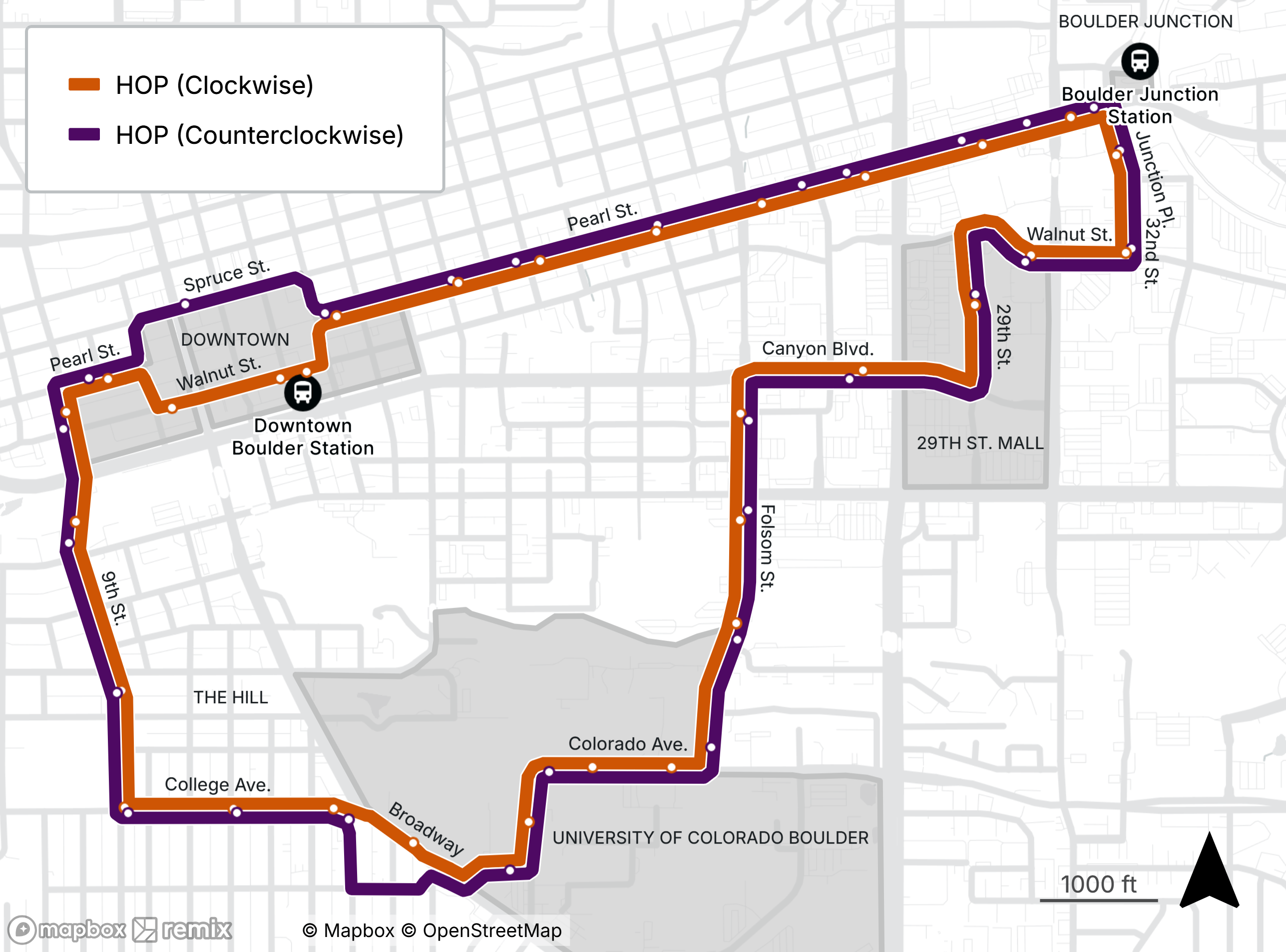HOP Bus route; details on HOP webpage