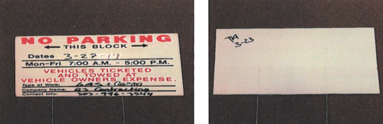 Example of acceptable parking signage