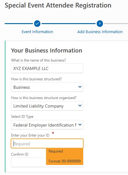 The ID options are FEIN, ITIN, SSN, and Taxpayer ID.