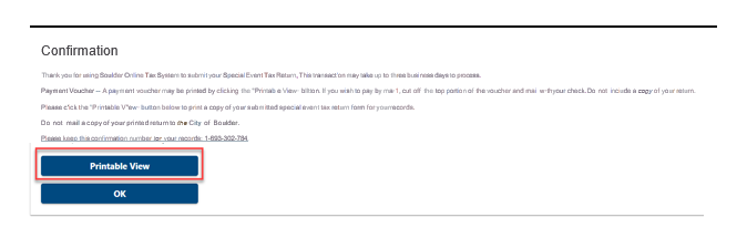 Click the Printable View button to print the return