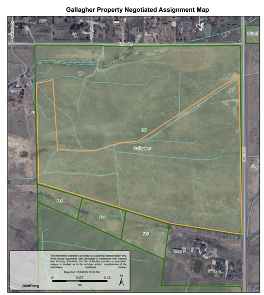Map of the Gallagher Property, south of Kelso Road, and west of N 51st St.