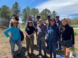 Group of people holding plants they took from the ground.