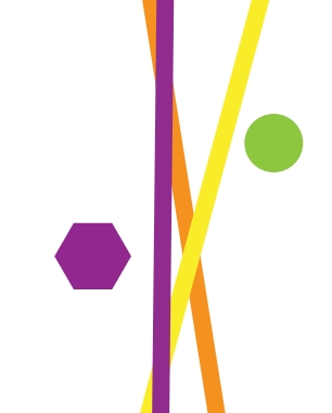 Purple, green and yellow colored lines