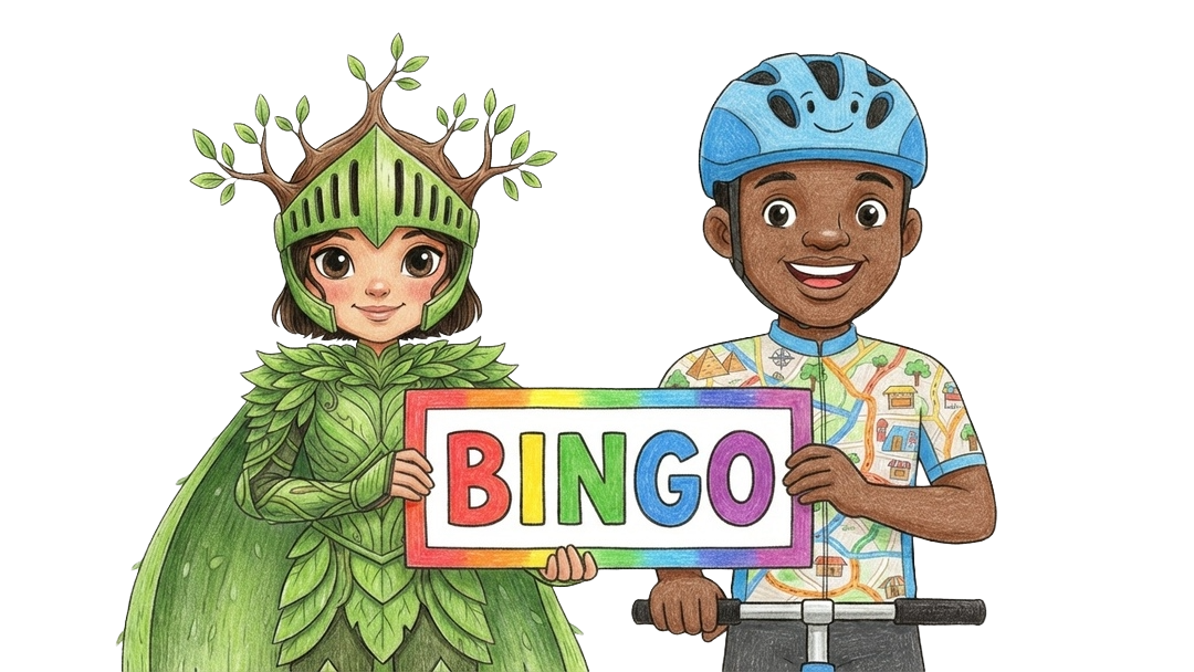 Climate Heroes holding Bingo sign