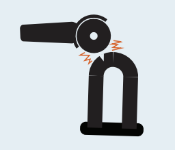 bike lock being cut - decorative