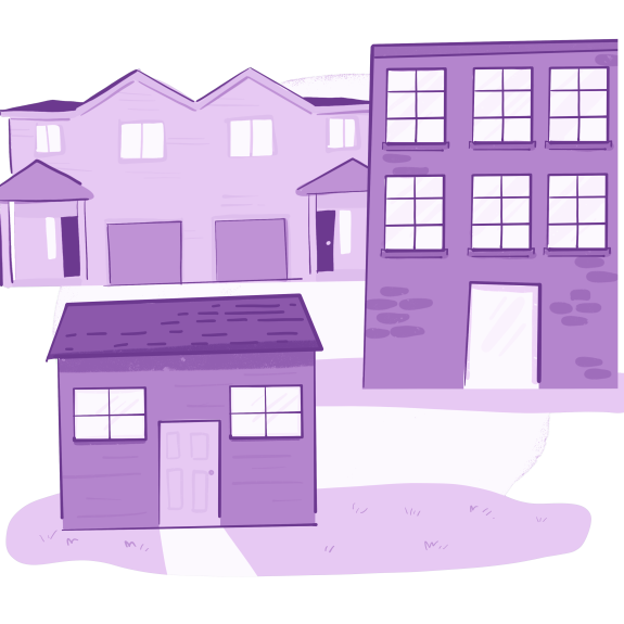 Illustration of a variety of buidlings