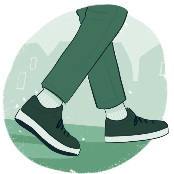 Illustration of feet walking