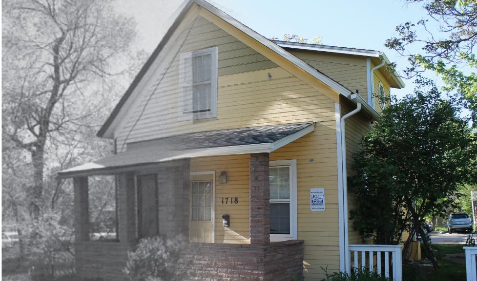 Historic and current merged view of 1718 Canyon Blvd.