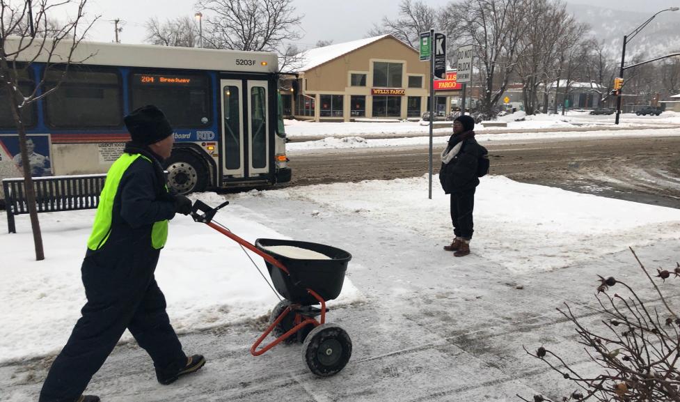 Snow Removal At Bus Stop