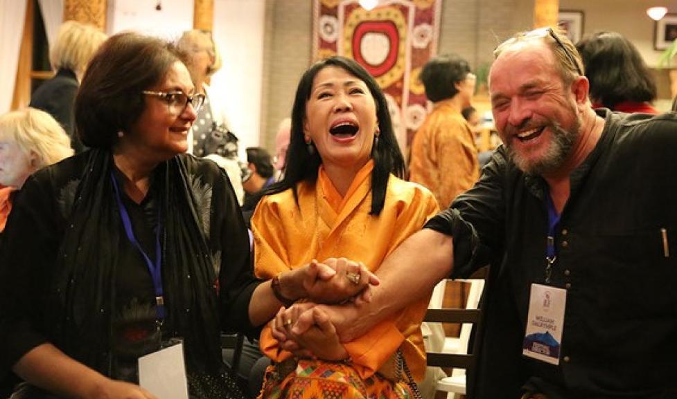 Presenters and attendees smile and laugh at JLF Colorado 