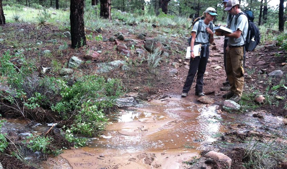 OSMP employees evaluate flood damage in 2013