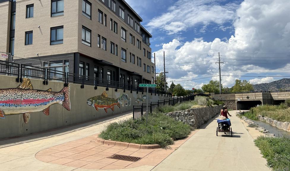 Boulder Junction mural walkway