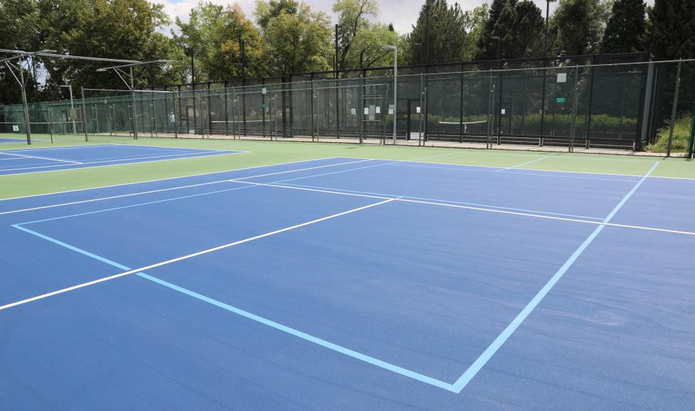 Courts being resurfaced at the North Boulder Recreation Center