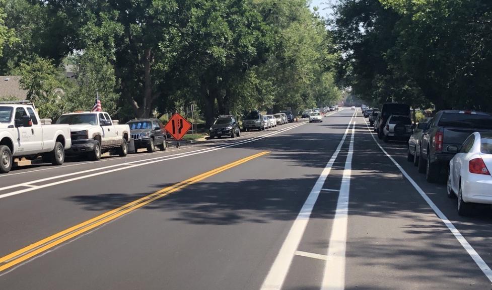 buffered striped bike lane